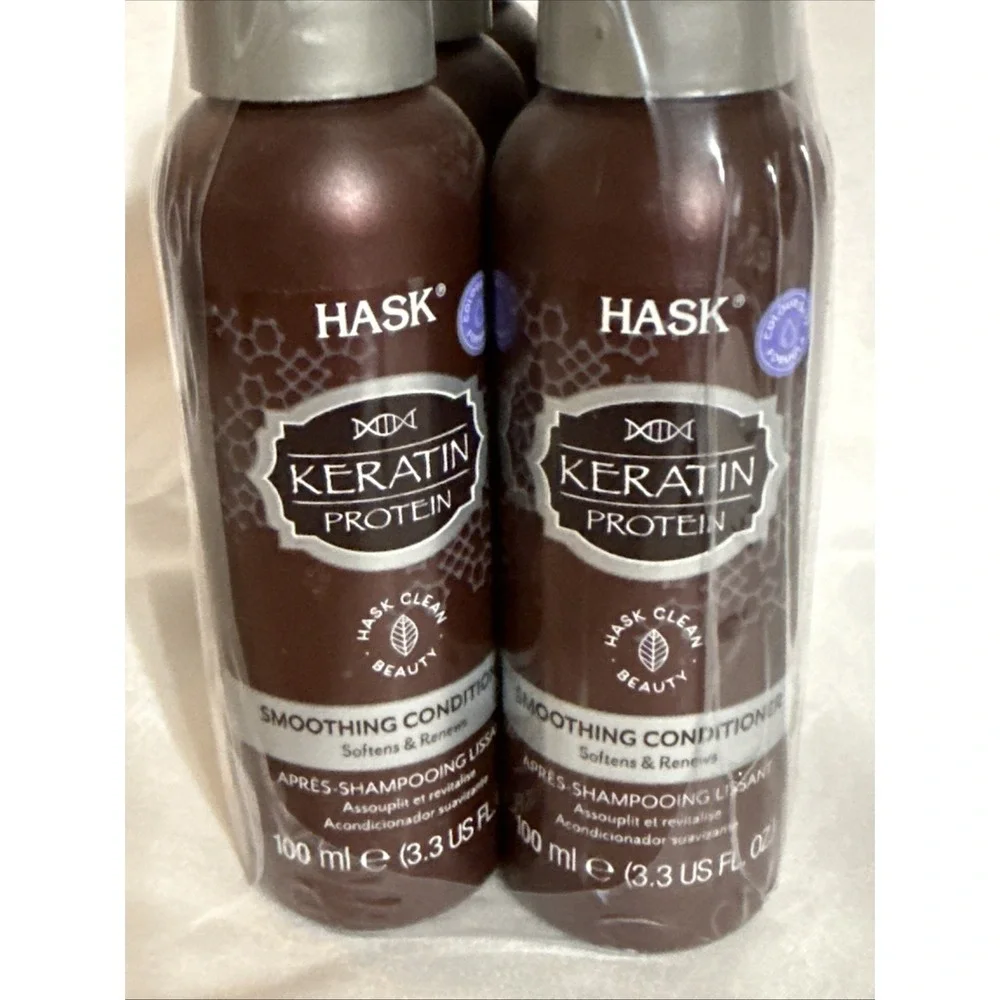 Hask Keratin Protein Smoothing Conditioner 3.3oz Travel Size Lot of 6 - Picture 2 of 7